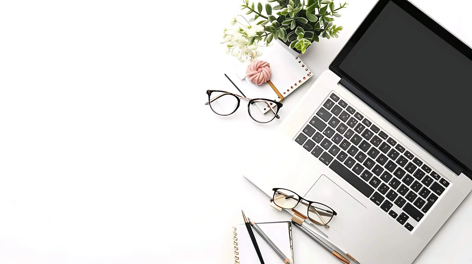 Aesthetic Laptop and Accessories Setup — free download from Dotvec