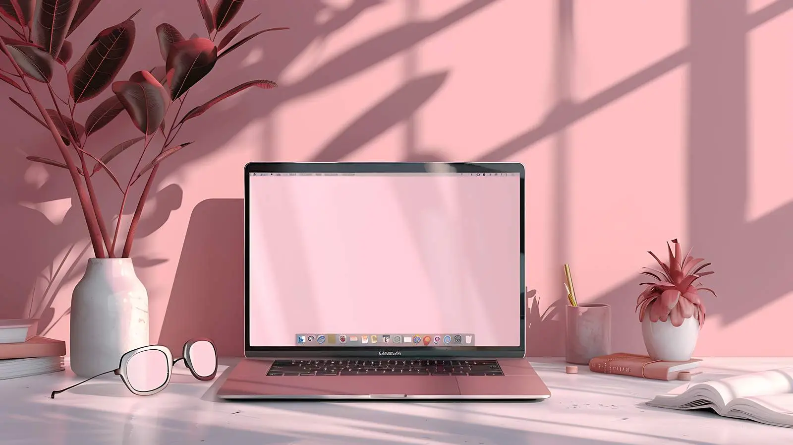 Aesthetic Laptop and Accessories Setup — free download from Dotvec