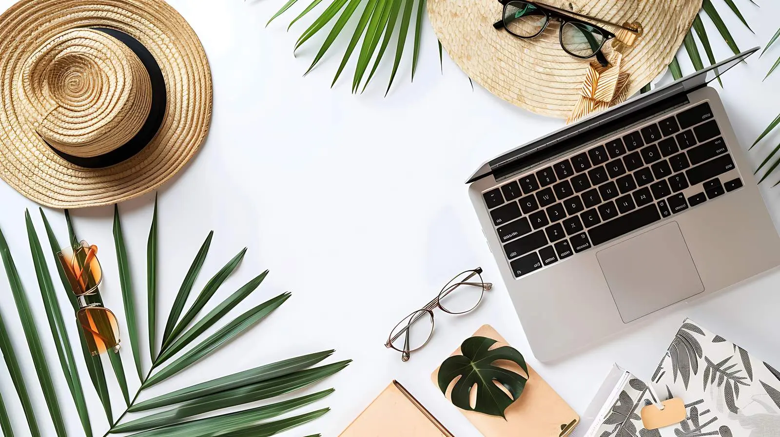 Laptop Computer with Glasses and Accessories — free download from Dotvec