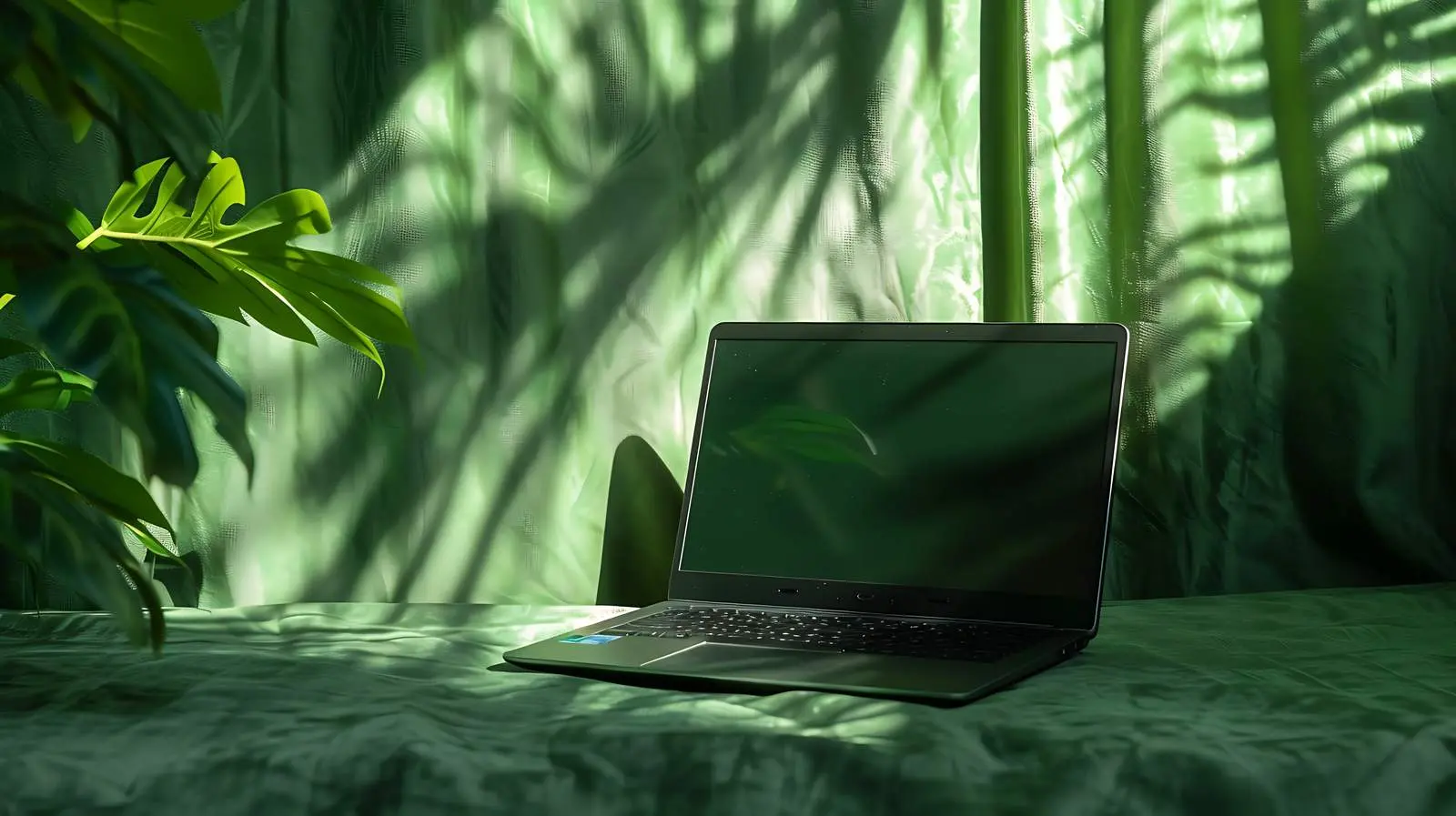 Laptop on Modern Bar Counter with Stylish Decor — free download from Dotvec