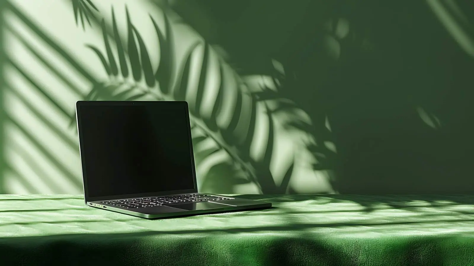 Stylish Laptop on Bar Counter with Decor — free download from Dotvec