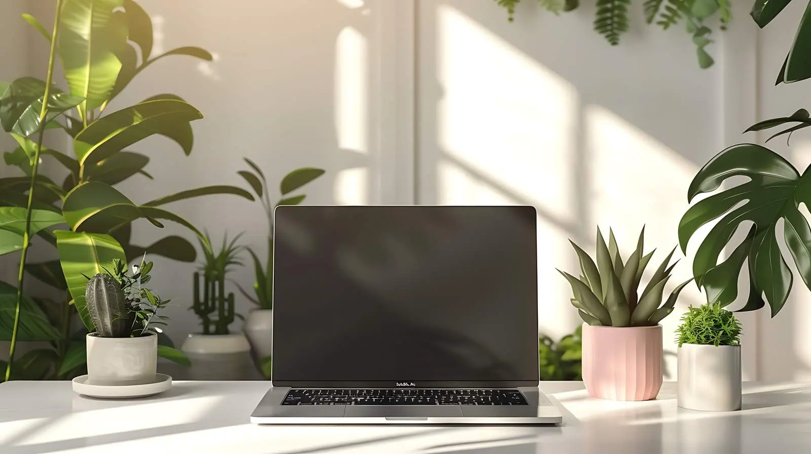 Stylish Home Office Workspace with Laptop — free download from Dotvec