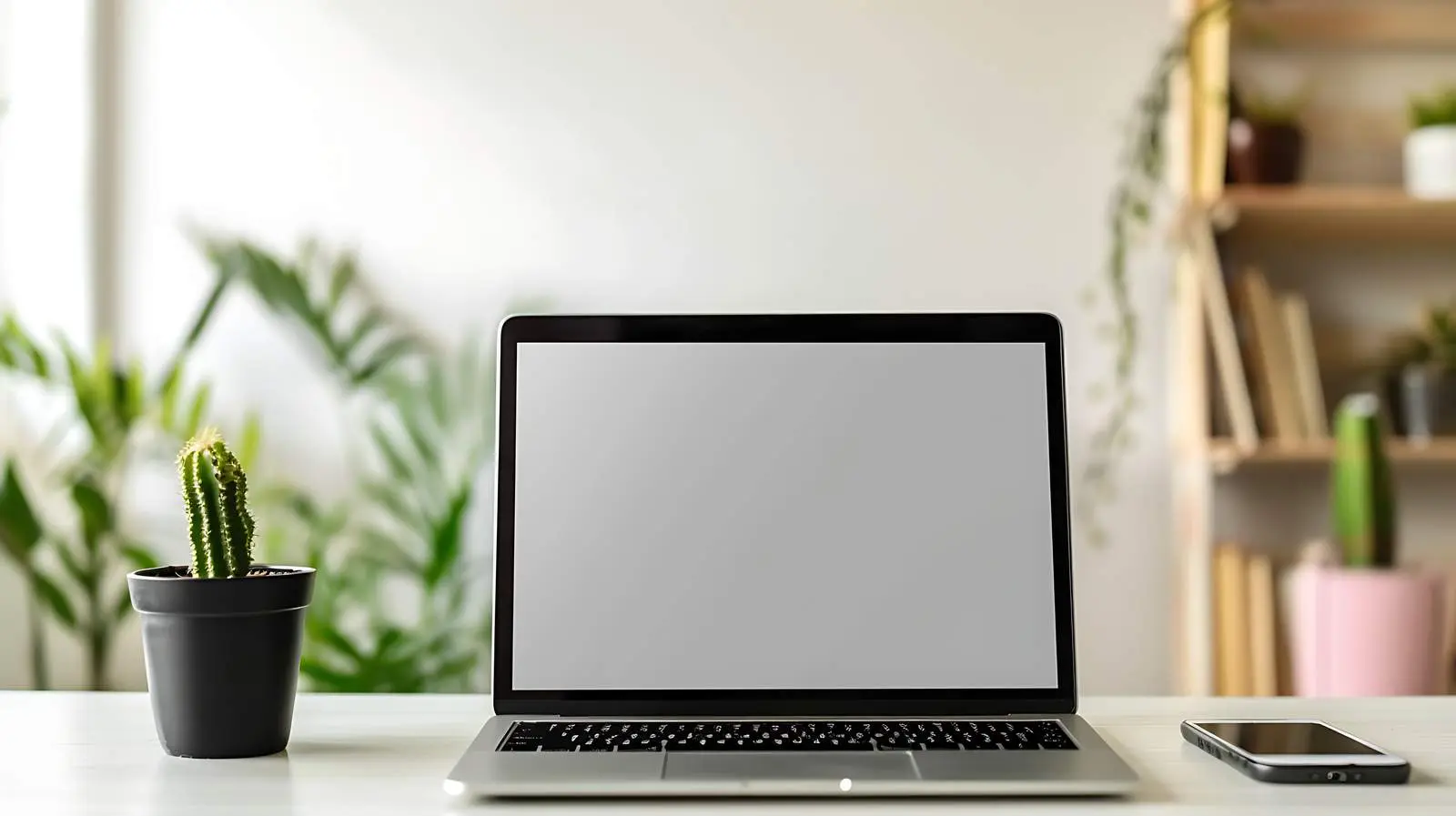 Modern Home Office Workspace with Laptop — free download from Dotvec