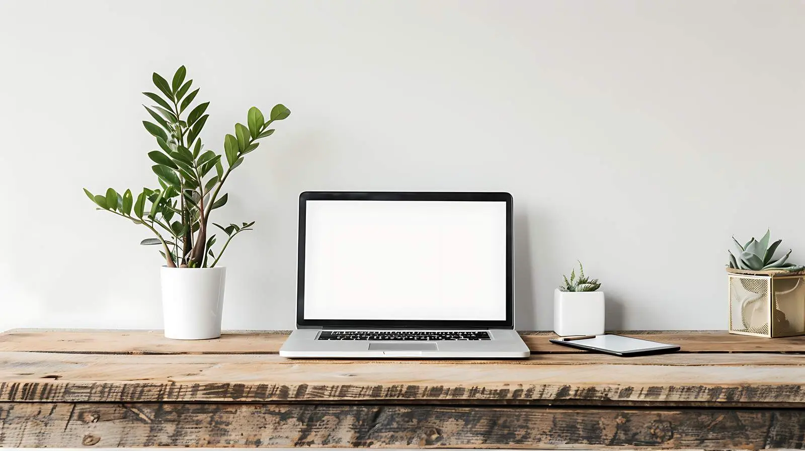 Laptop on Vintage Wooden Console Table — free download from Dotvec