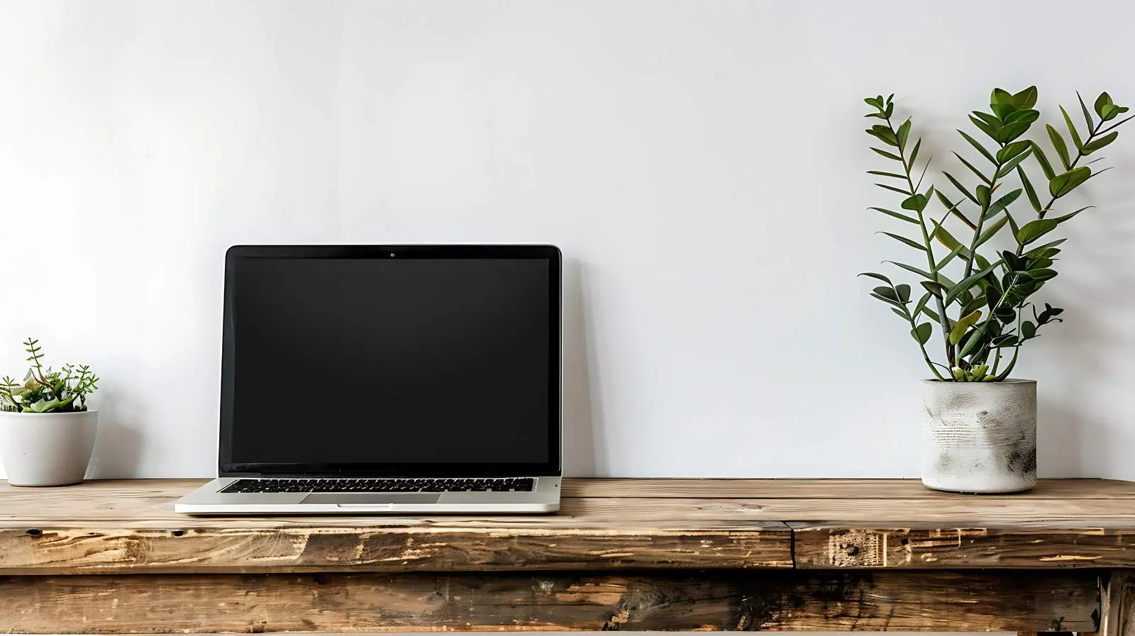 Laptop on Vintage Wooden Console Table — free download from Dotvec