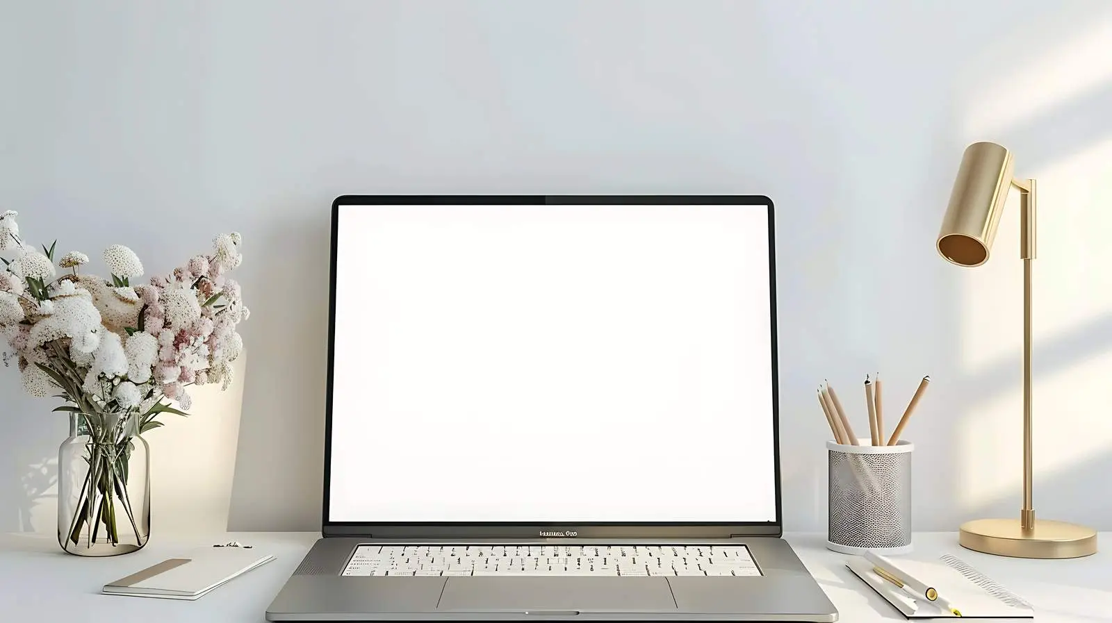 Laptop Computer with Blank Display Space on Table — free download from Dotvec