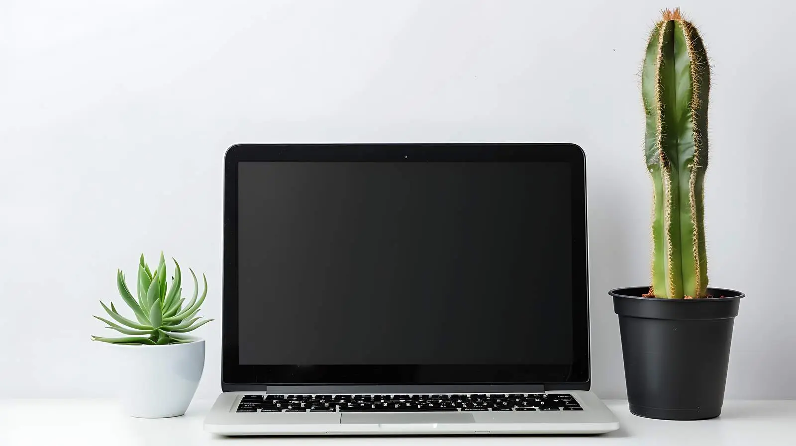 Minimalist Laptop Computer on Desk with Blank Screen – free geometry image from Dotvec