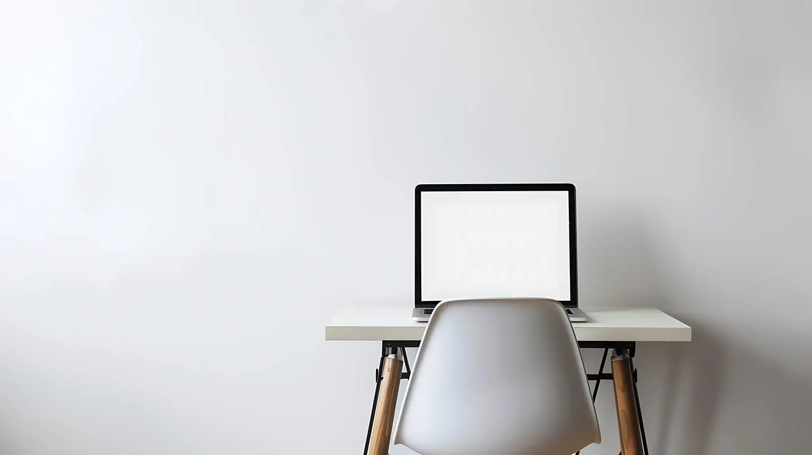 Laptop on Chair with Blank Screen — free download from Dotvec