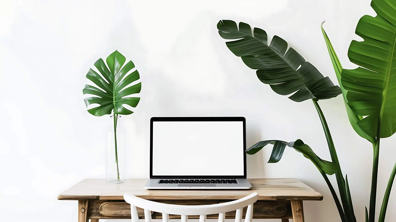 Laptop on Chair with Tropical Background — free download from Dotvec