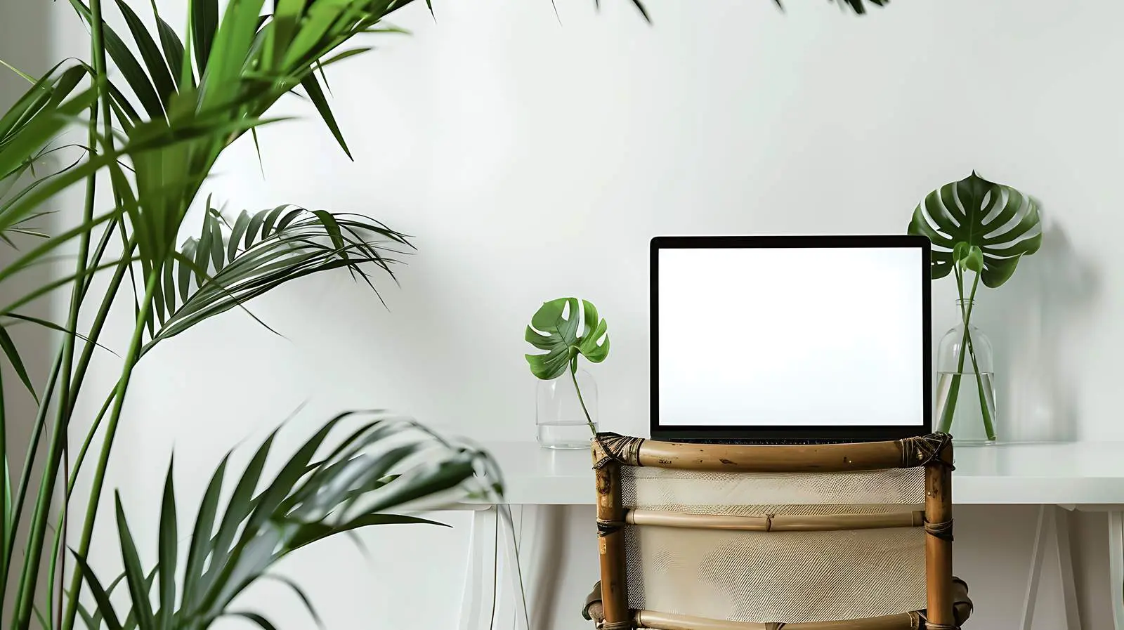 Laptop on Chair with Blank Screen — free download from Dotvec