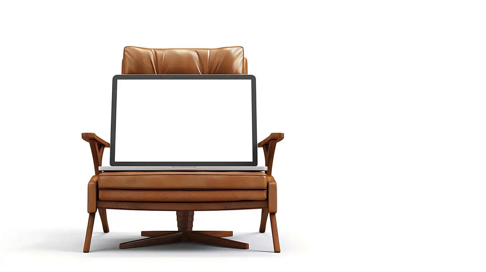 Laptop Computer with Blank Screen on Comfortable Surface — free download from Dotvec