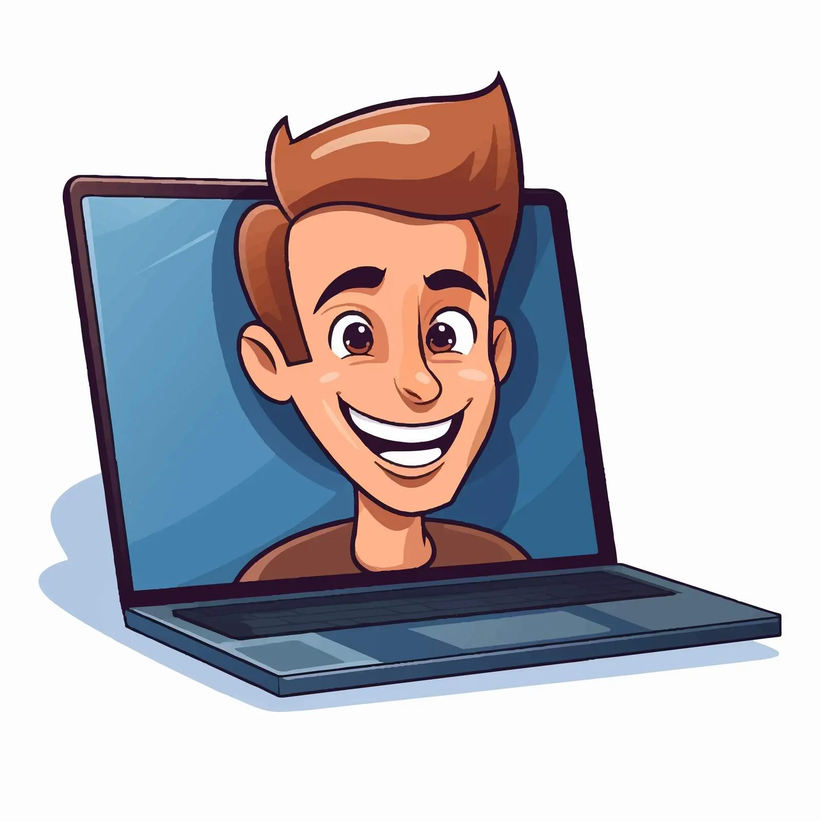 Cartoon Vector Illustration of Laptop User — free download from Dotvec