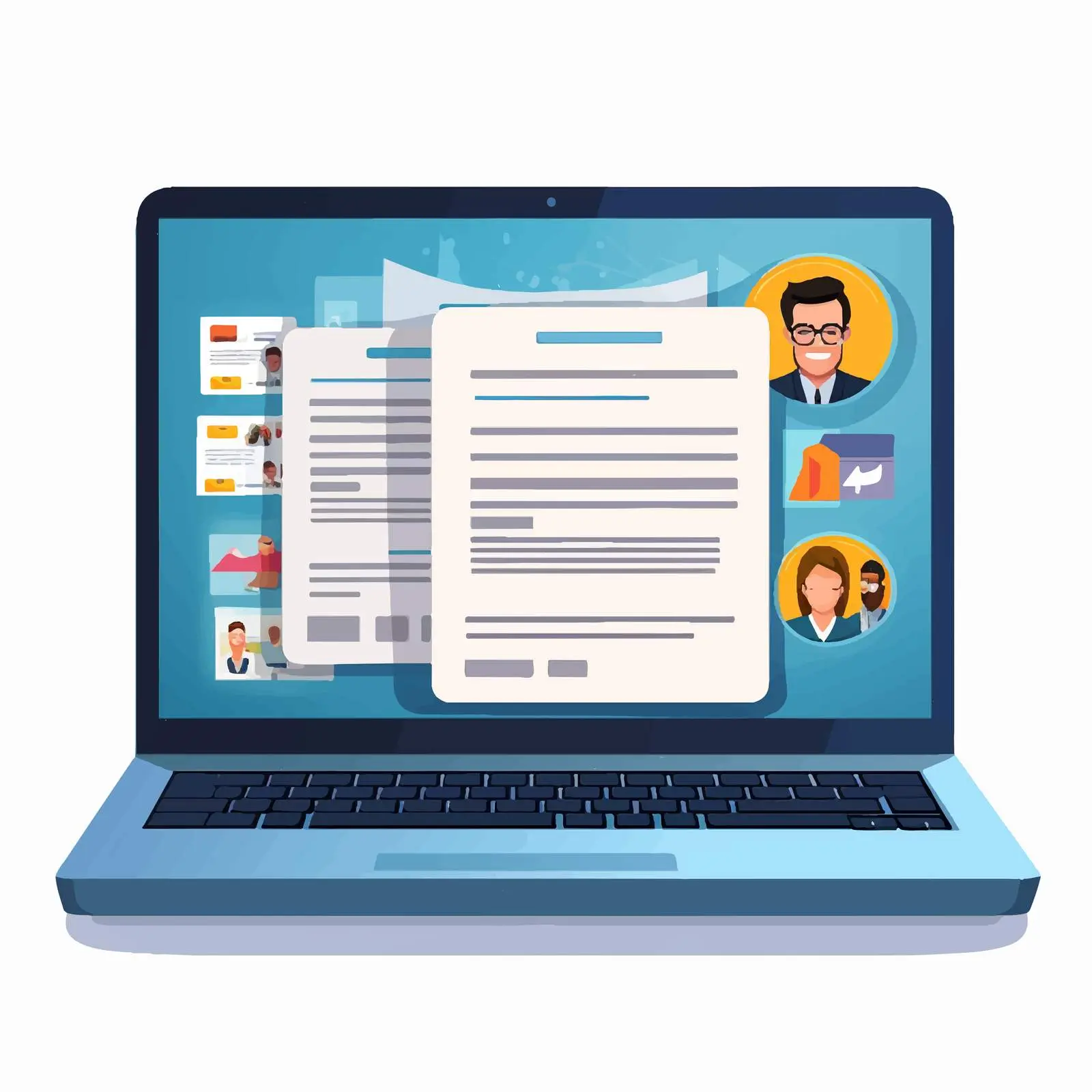 Cartoon Laptop Design for Curriculum Recruitment — free download from Dotvec