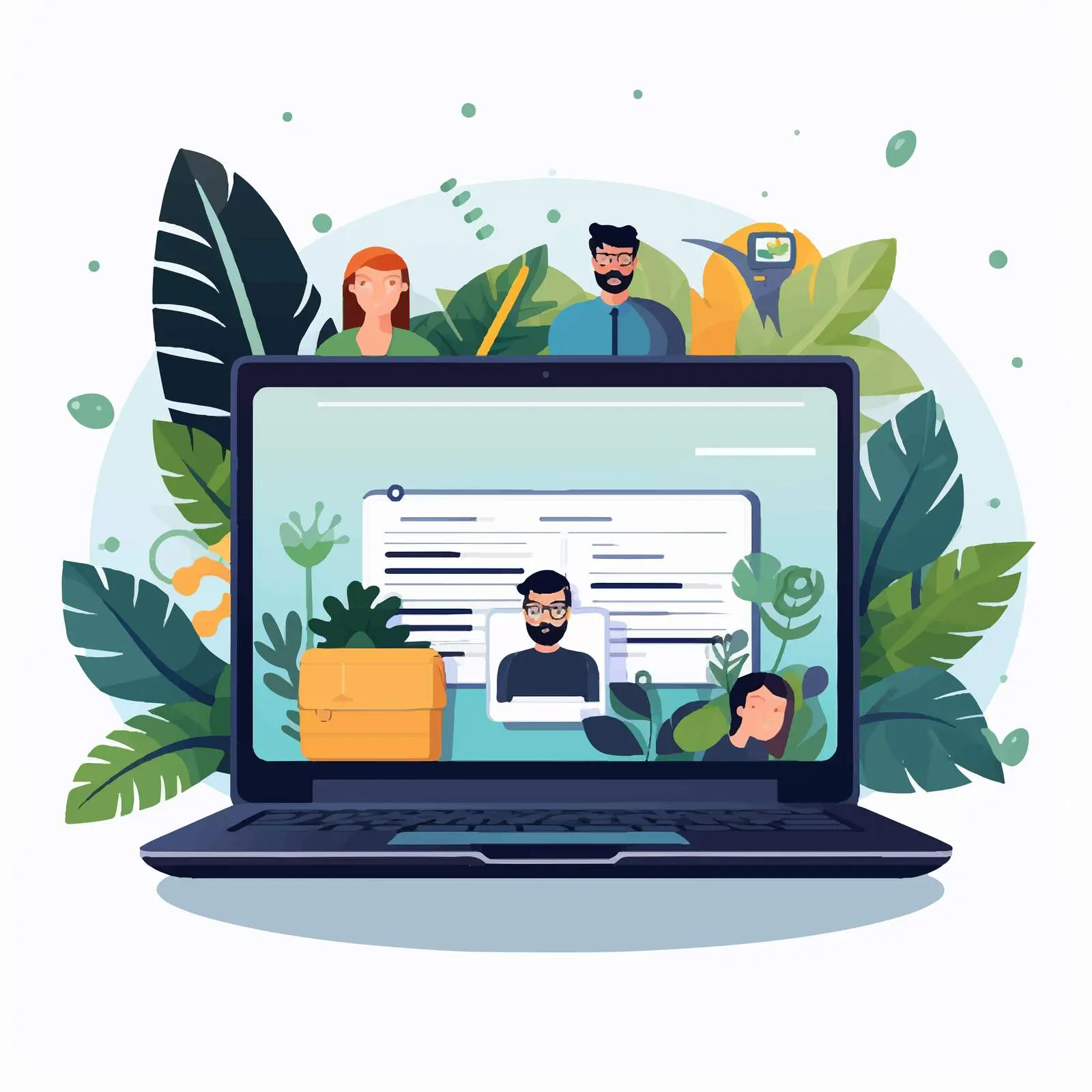 Laptop Curriculum Design Recruitment Vector Illustration – free innovative design image from Dotvec