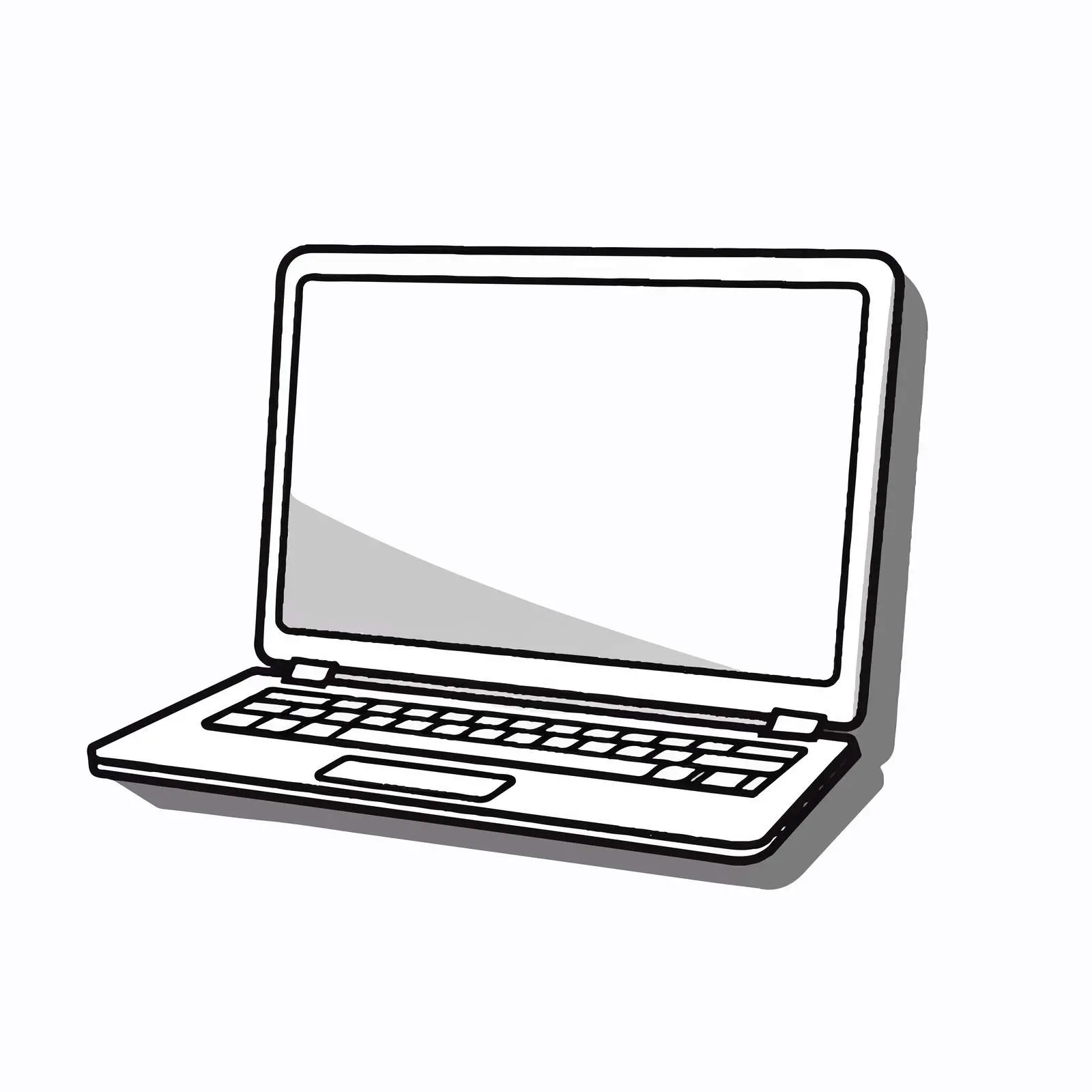 Cartoon Laptop Vector Line Illustration – free university image from Dotvec