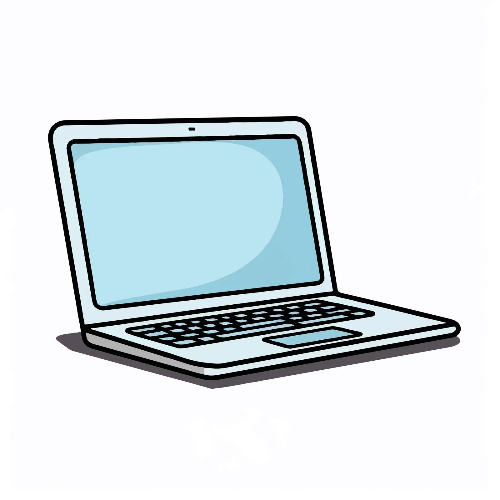 Cartoon Laptop Vector Line Illustration — free download from Dotvec
