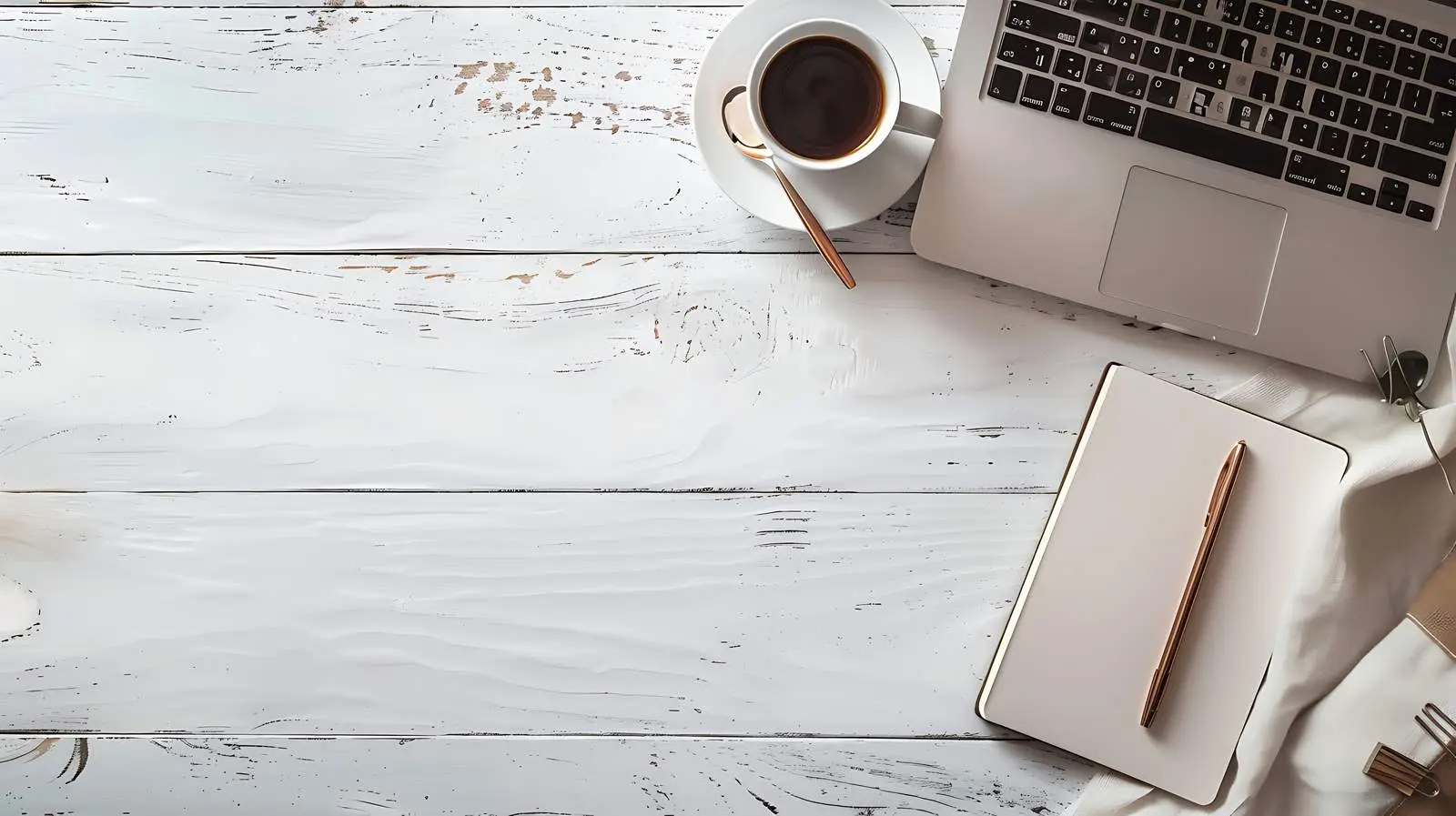 Laptop and Stationery on Wooden Table — free download from Dotvec