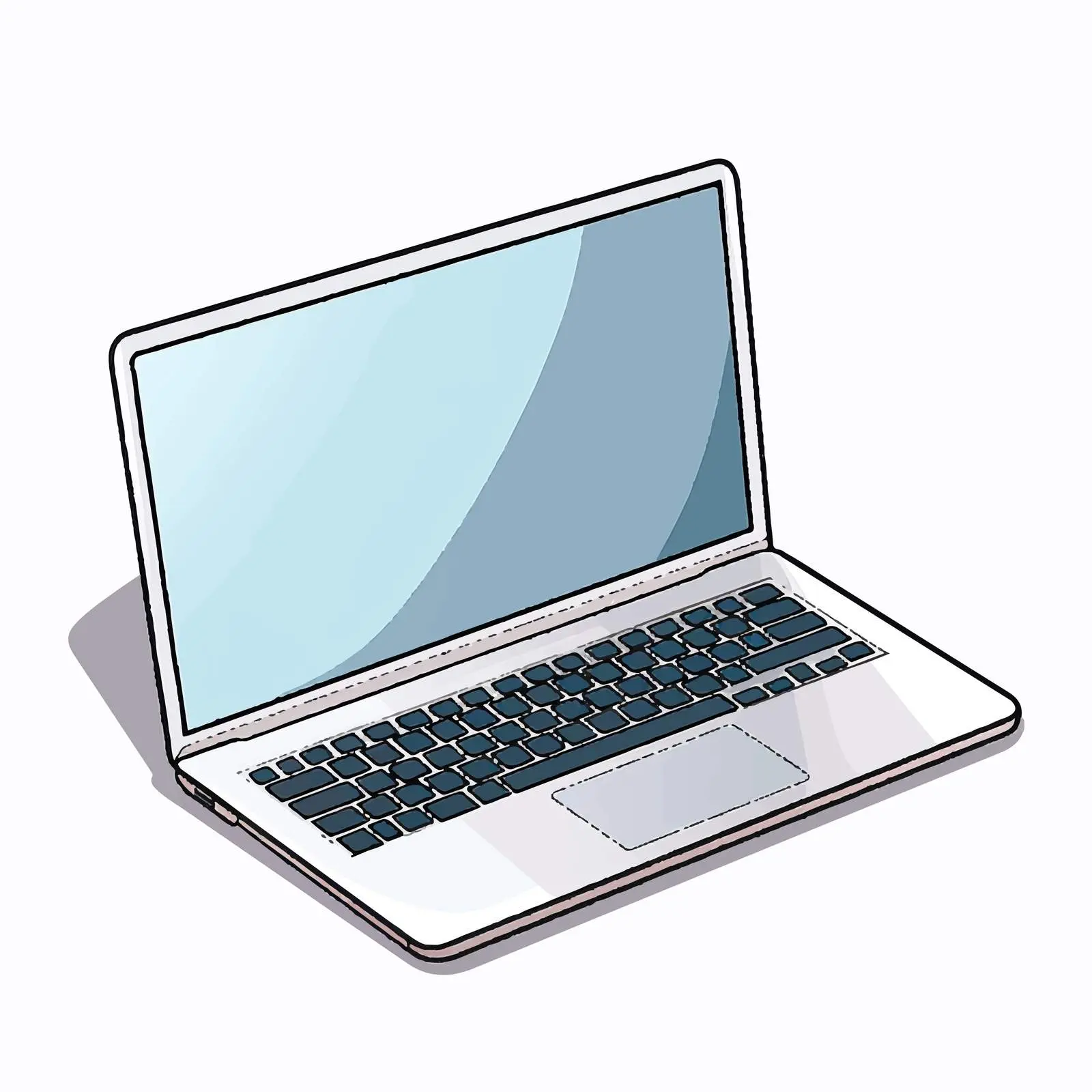 Top View Laptop Vector Illustration on White Background — free download from Dotvec
