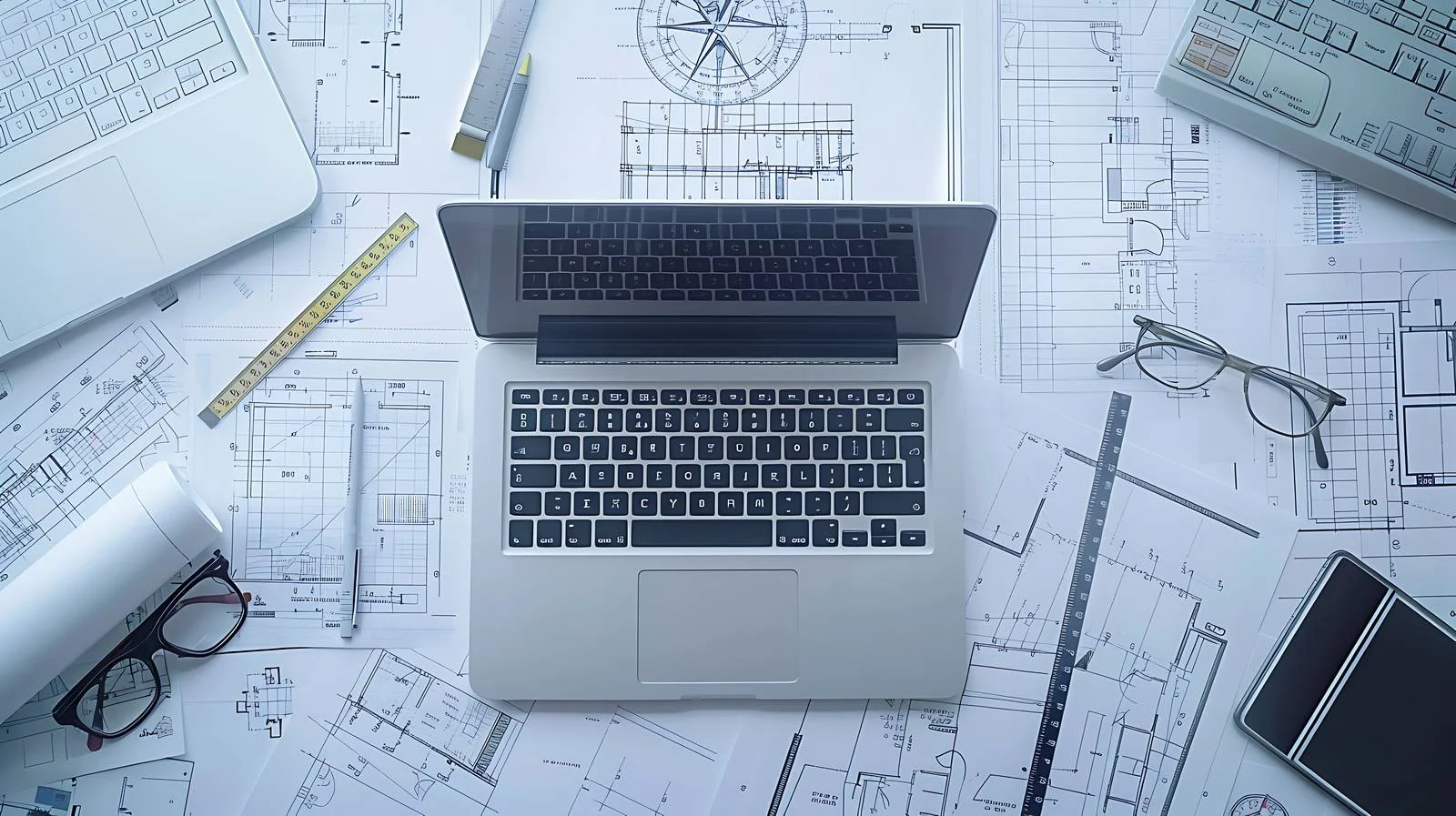 Office Desk Laptop Inspection Drawing — free download from Dotvec