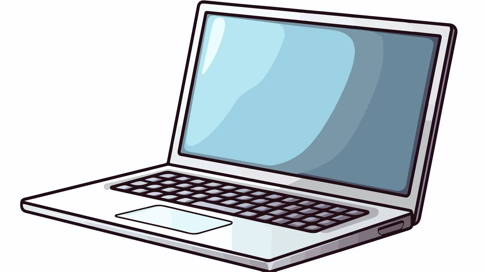 Cartoon Laptop Computer Design — free download from Dotvec