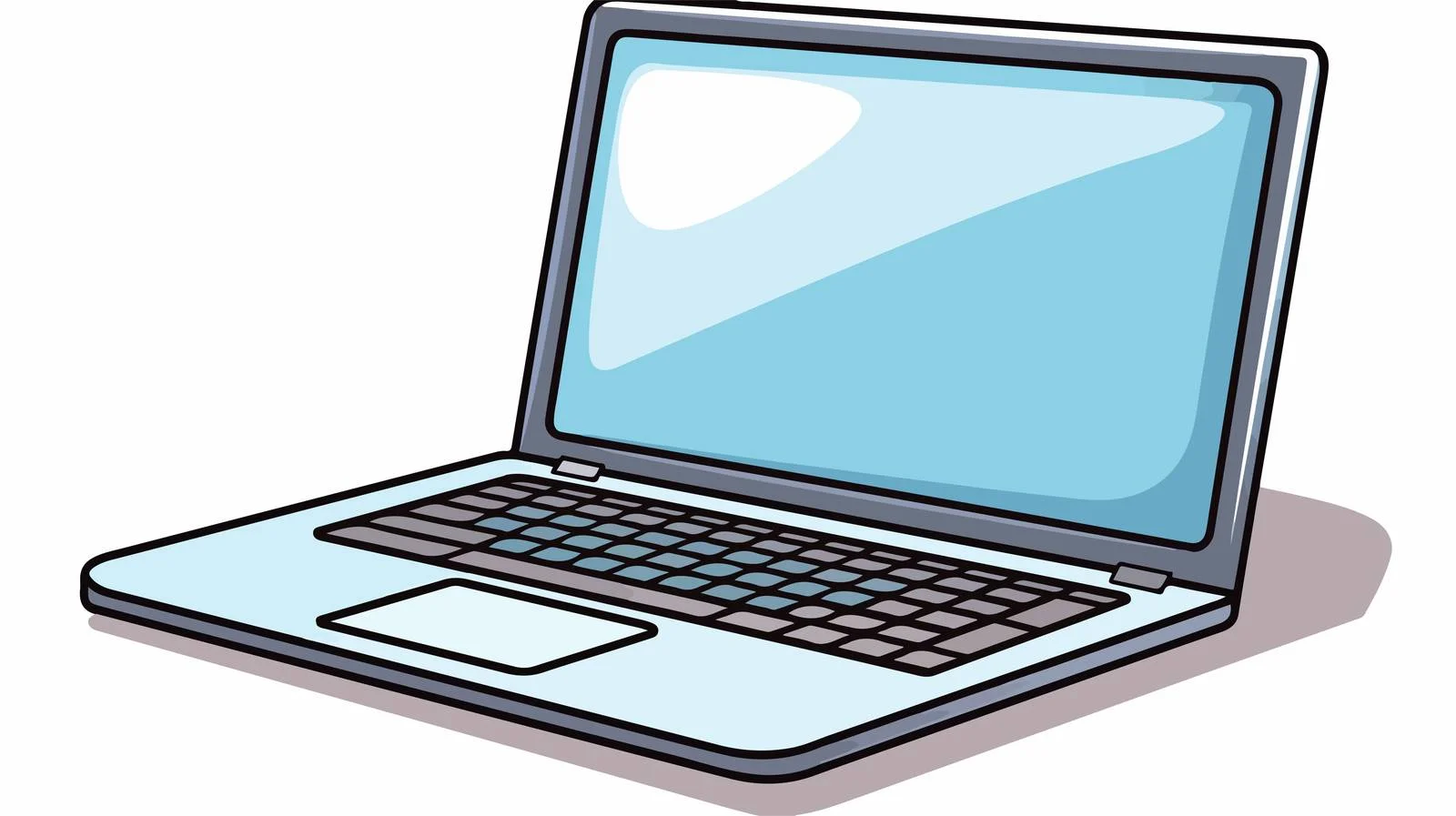 Professional Laptop Computer Cartoon Illustration — free download from Dotvec