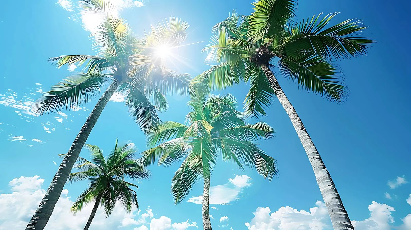 Tall majestic palm trees under clear sky — free download from Dotvec
