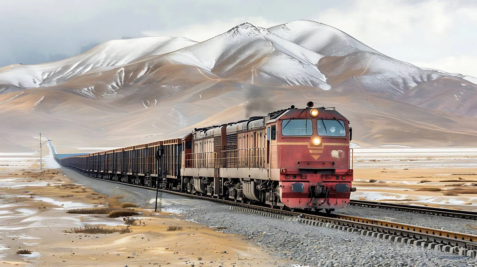 Qinghai-Tibet Railway Cargo Transportation Scene — free download from Dotvec