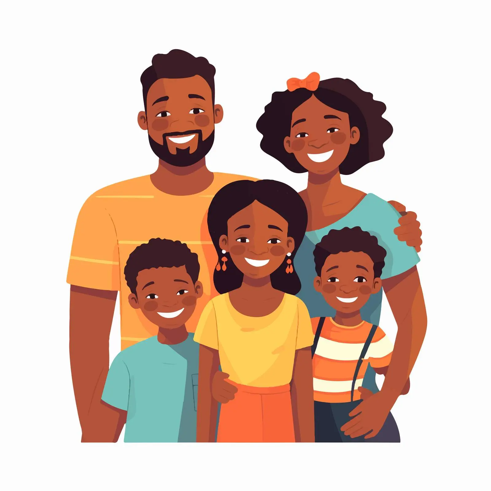 Large Family Portrait of African Parents and Children — free download from Dotvec