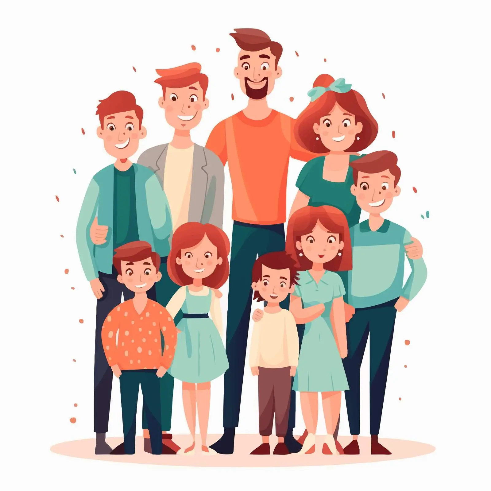 European Family Portrait with Five Children — free download from Dotvec