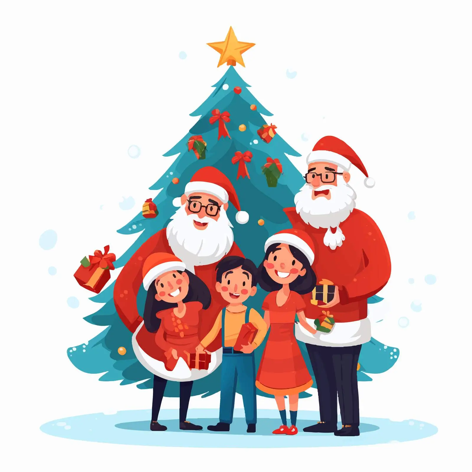 Happy Family Celebrating Christmas in Vectors — free download from Dotvec