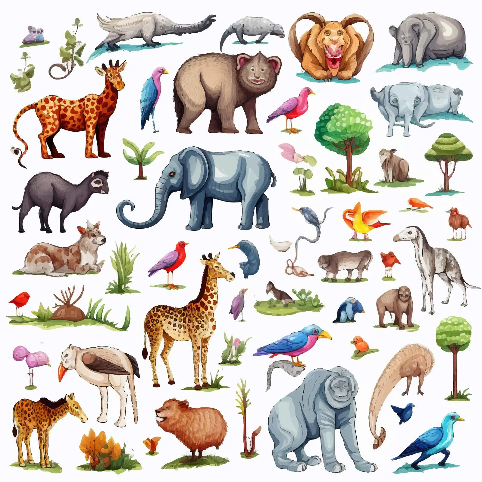 Diverse Animal and Object Vector Illustrations — free download from Dotvec