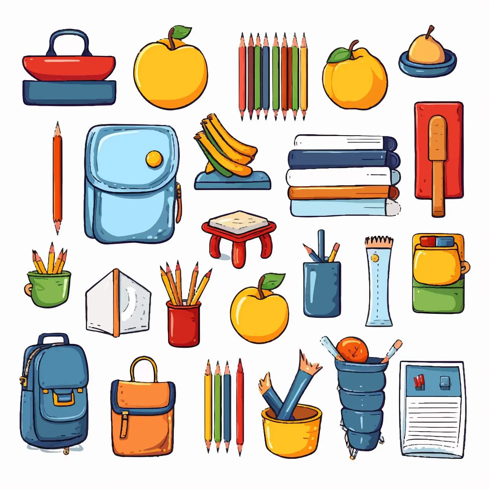 Diverse Stationery and Items Collection on White Background — free download from Dotvec