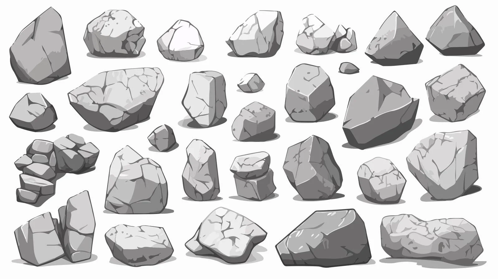 Assorted Heavy Geometric Stones Collection — free download from Dotvec