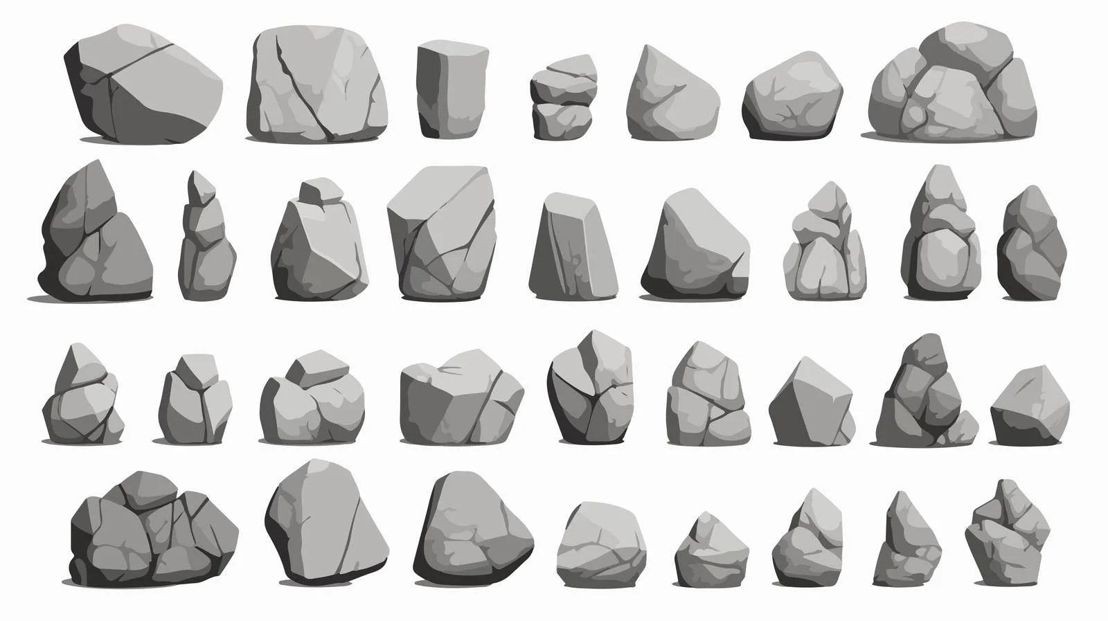 Assorted Heavy Polygonal Stones Collection — free download from Dotvec