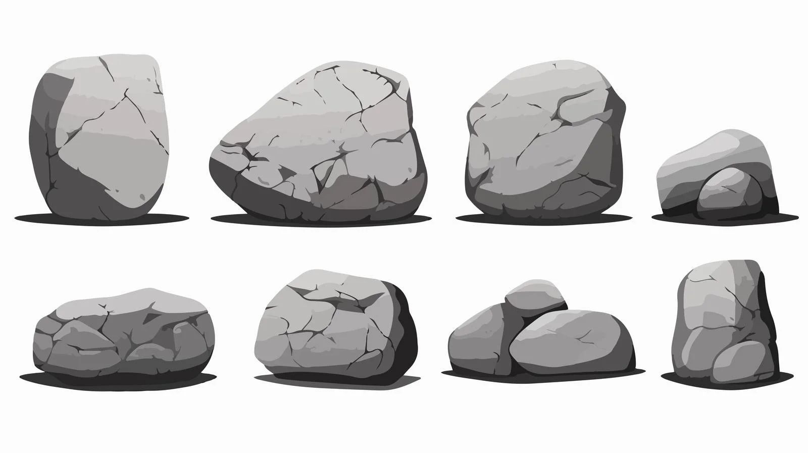 Assorted Heavy Polygonal Stone Collection — free download from Dotvec
