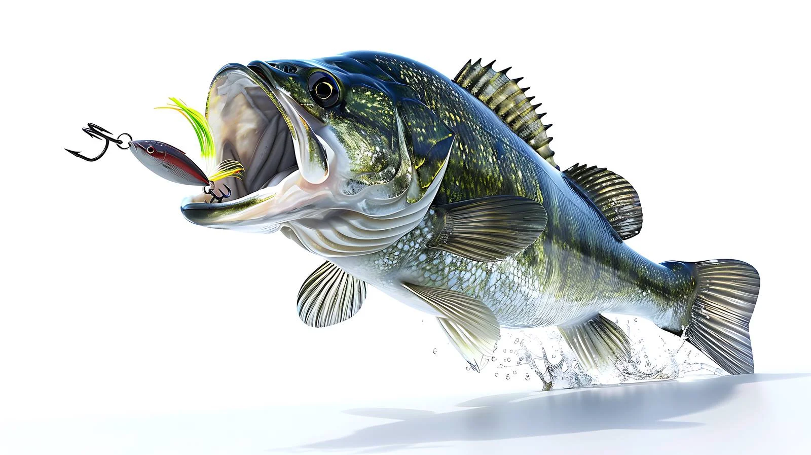 Aggressive Largemouth Bass Pursuing Lure — free download from Dotvec
