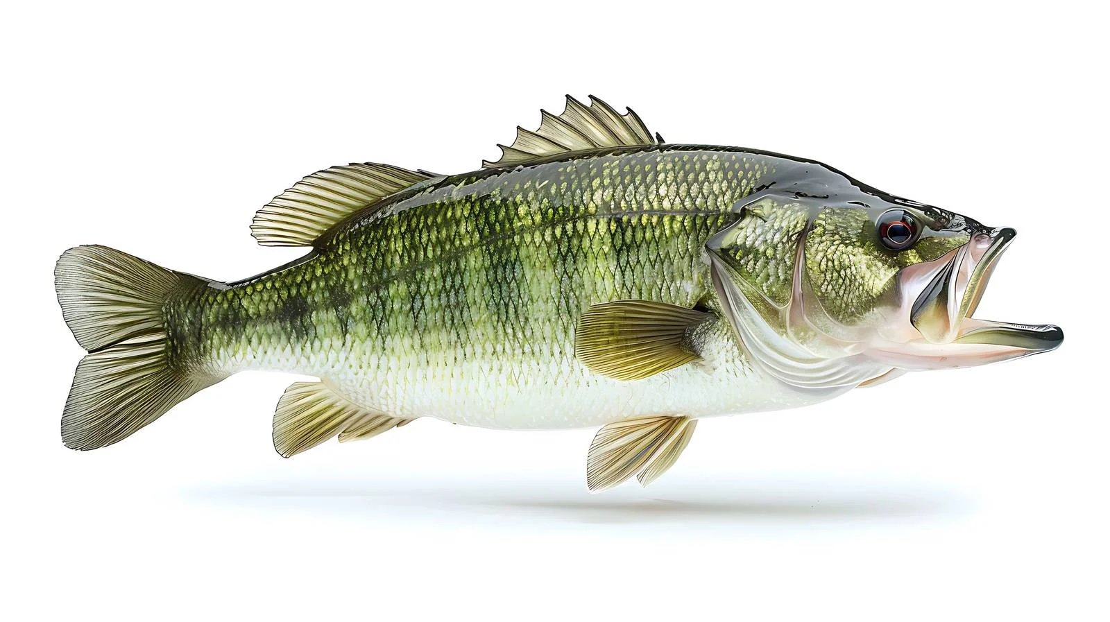 Largemouth Bass White Background Isolation — free download from Dotvec