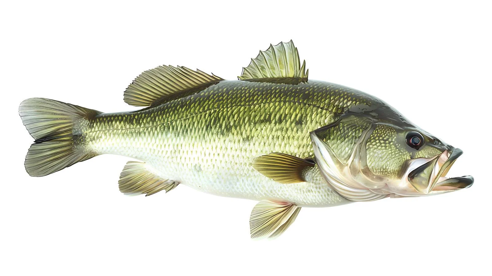 Largemouth Bass White Background Isolation — free download from Dotvec