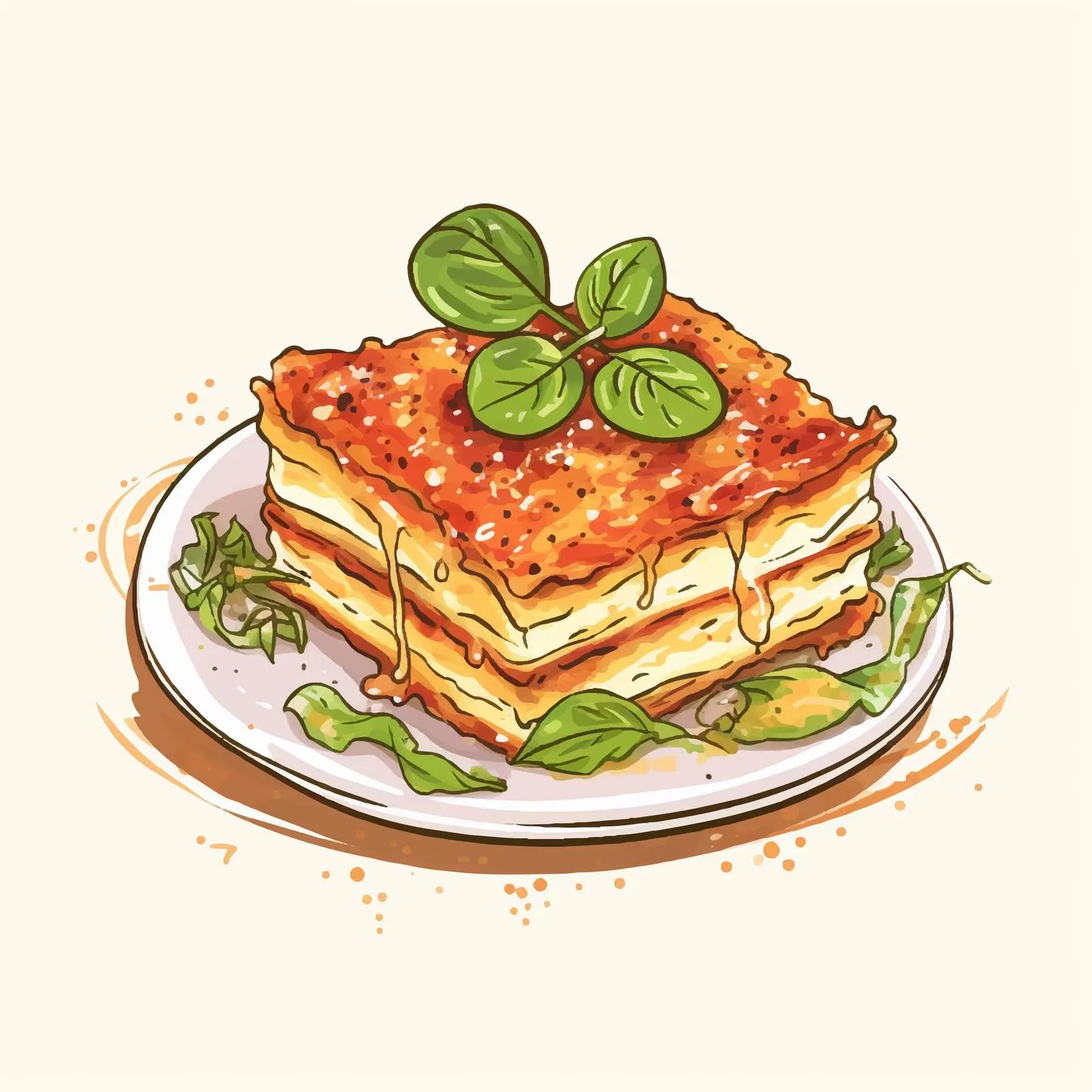 Slice of Delicious Lasagna with Arugula Sprouts – free gourmet meal image from Dotvec