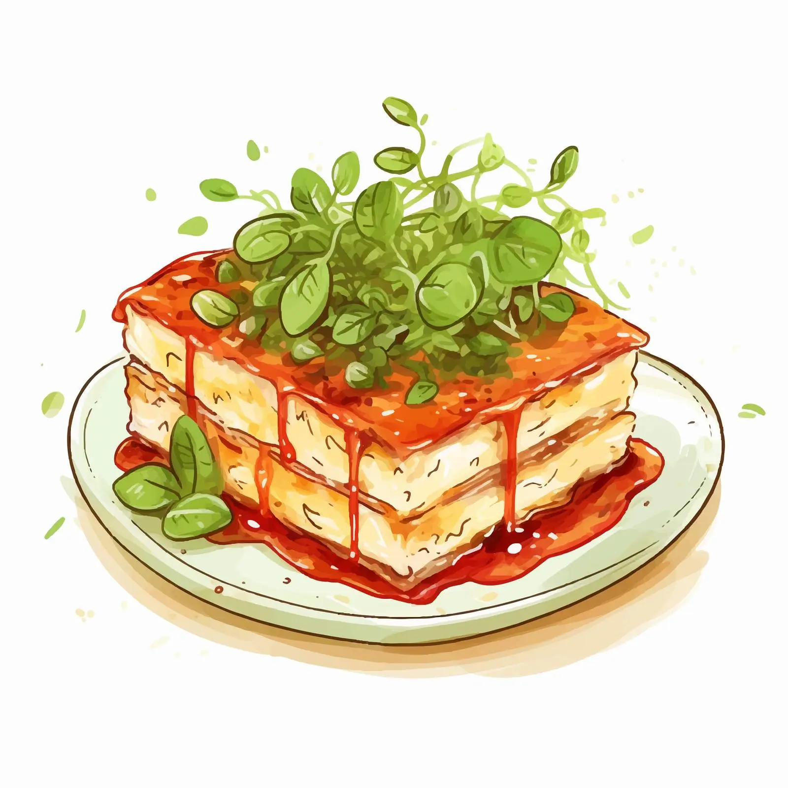 Delicious Lasagna with Arugula Sprouts Slice – free course image from Dotvec