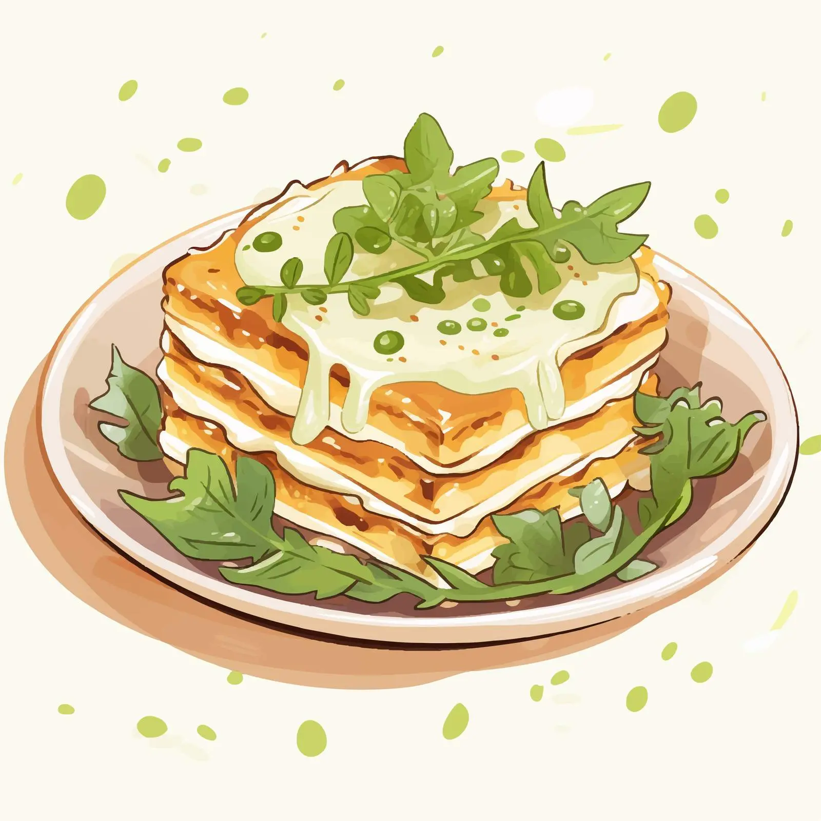 Delicious Lasagna with Arugula Sprouts Slice — free download from Dotvec