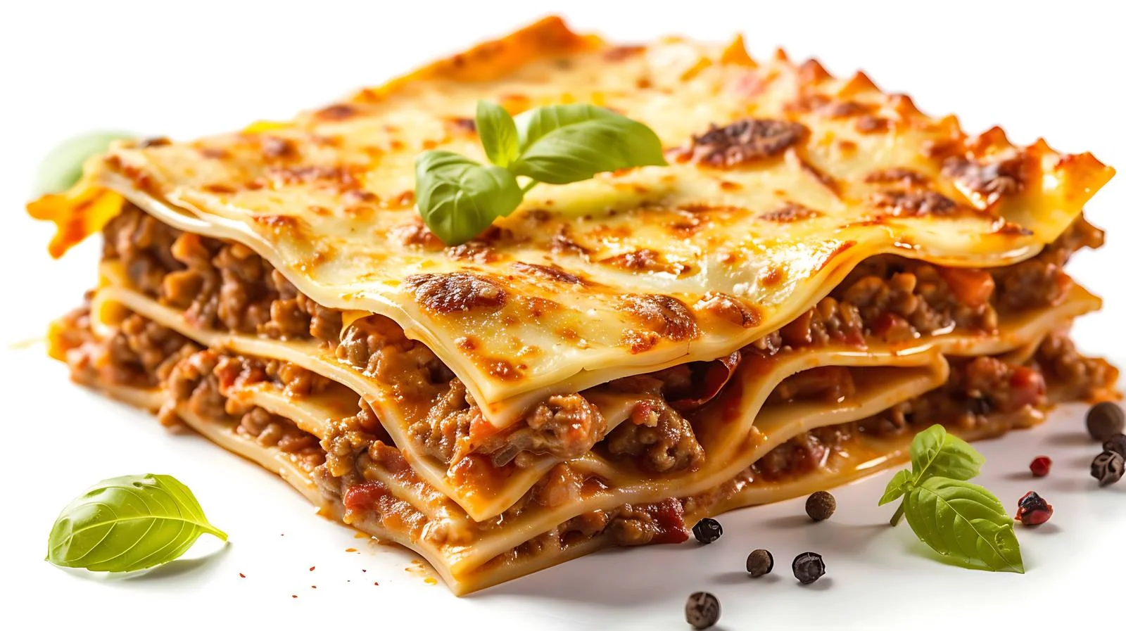 Classic Lasagne Bolognese on White Background — free download from Dotvec