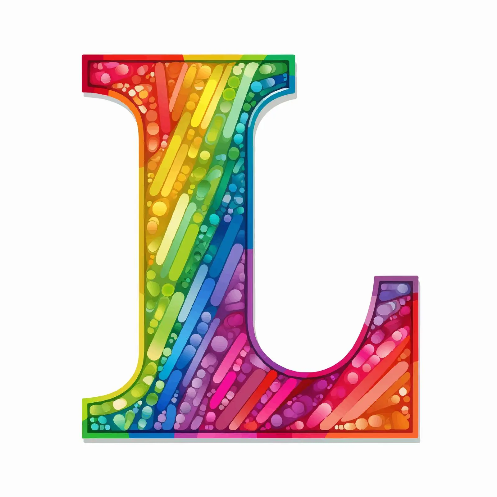 Colorful Latin Alphabet in LGBT Flag Design – free inclusive design image from Dotvec