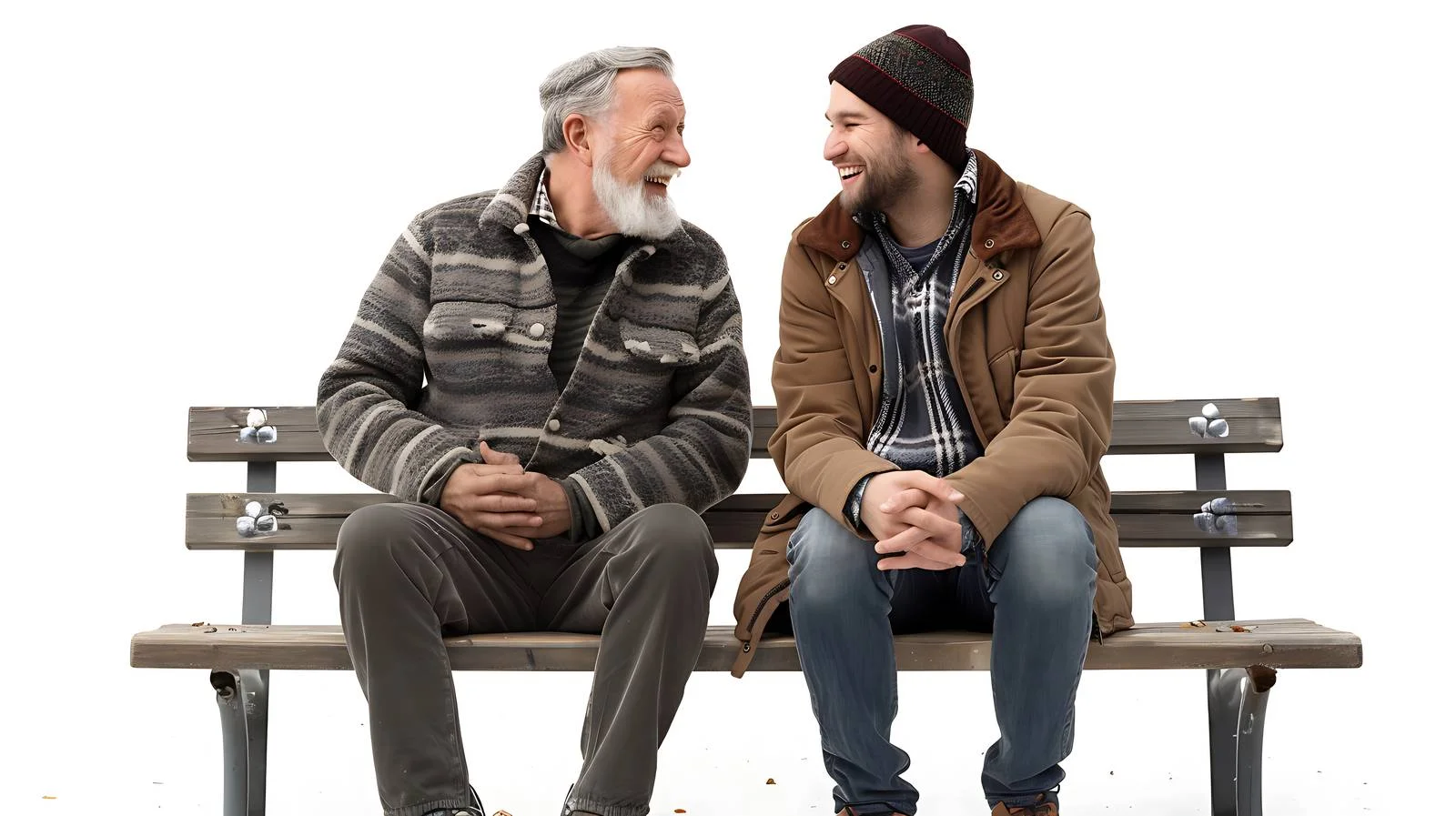 Happy Generations Bonding on Bench — free download from Dotvec