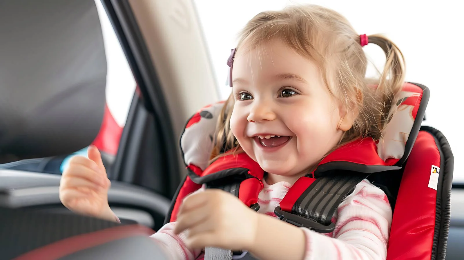 Joyful Toddler in Car Seat — free download from Dotvec