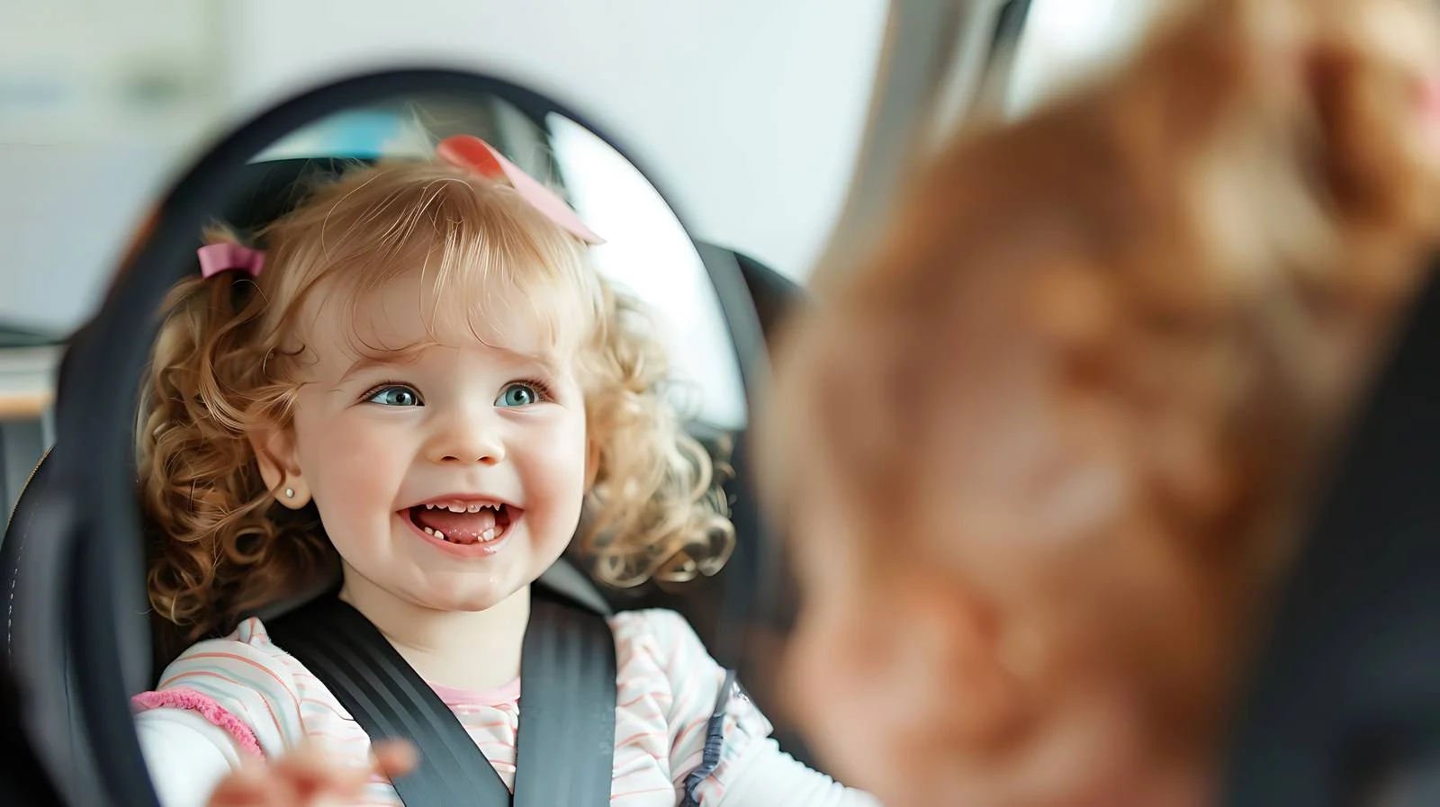 Joyful Toddler in Car Seat — free download from Dotvec