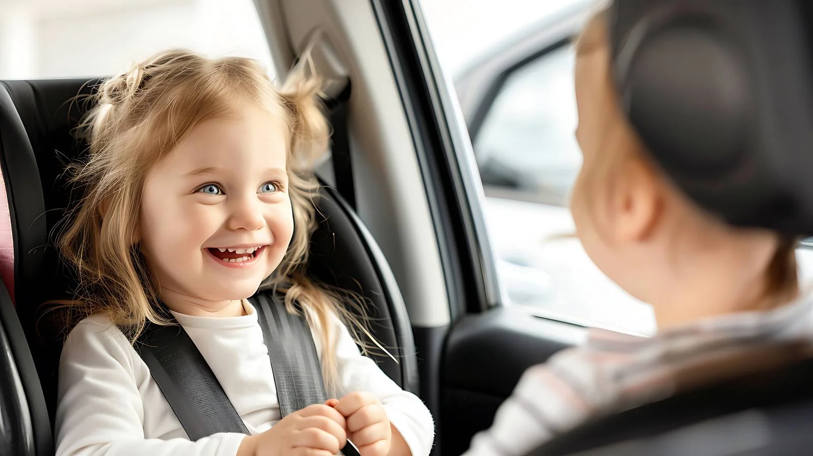 Happy Toddler in Car Seat — free download from Dotvec
