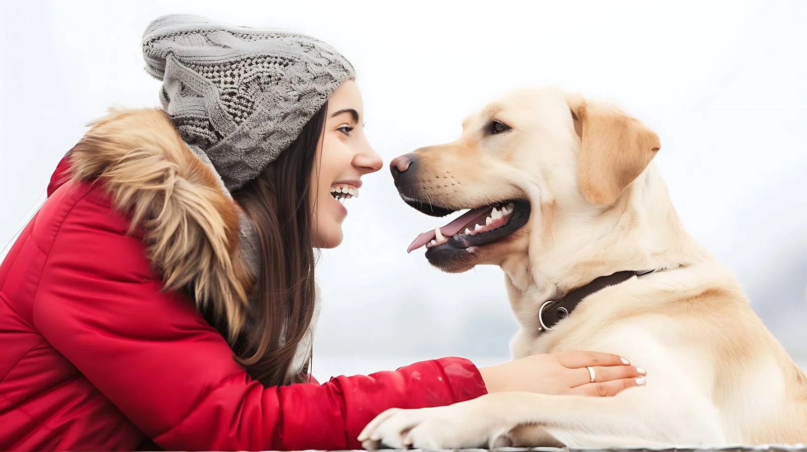 Joyful Interaction with Labrador Retriever — free download from Dotvec