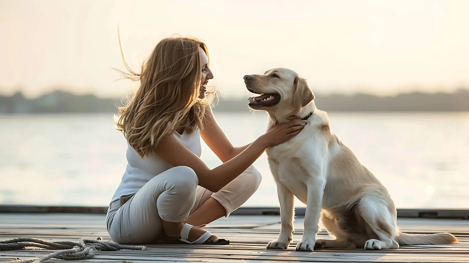 Joyful Interaction With Labrador Retriever — free download from Dotvec