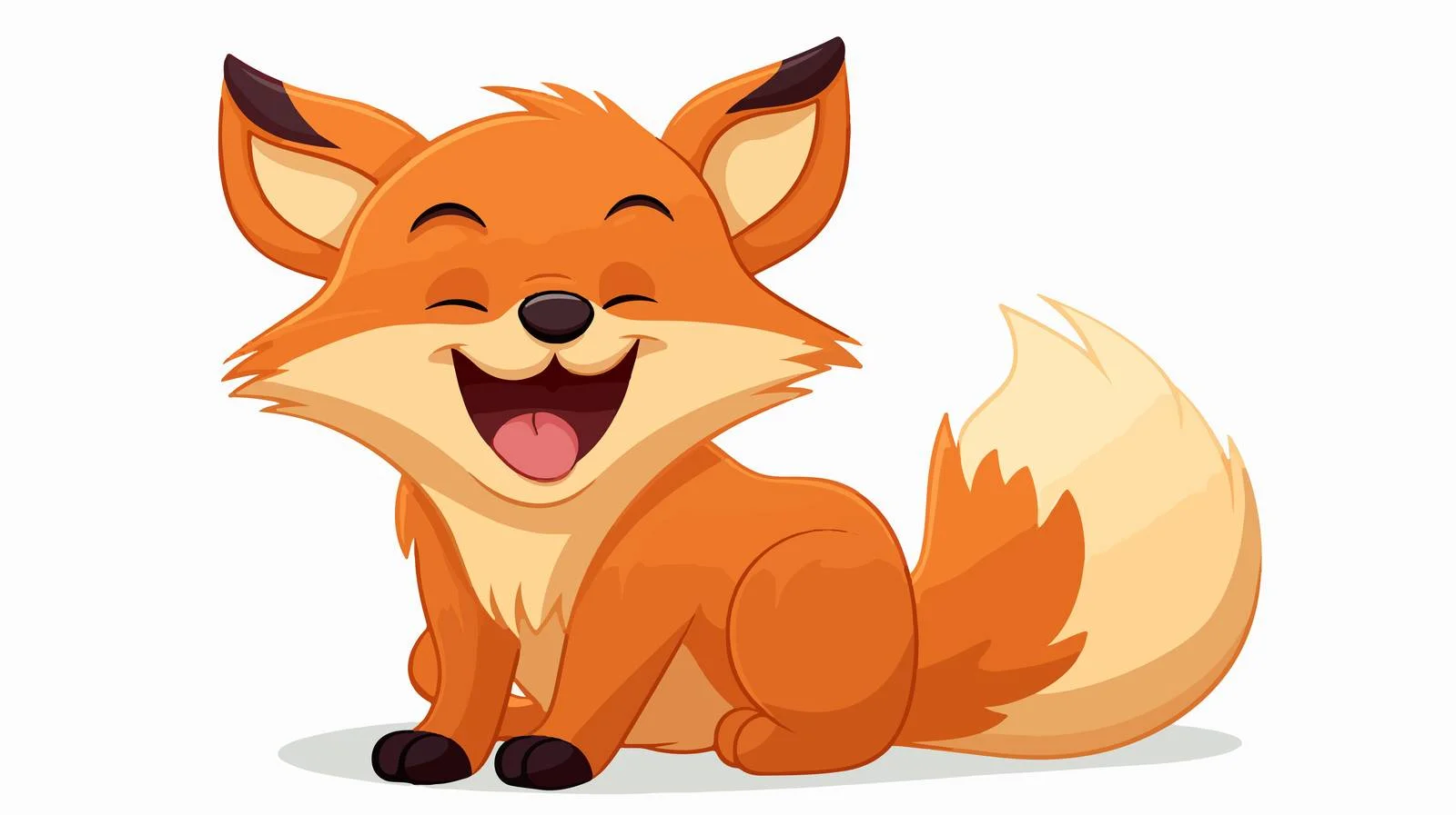 Whimsical Laughing Fox Cartoon Vector Illustration — free download from Dotvec